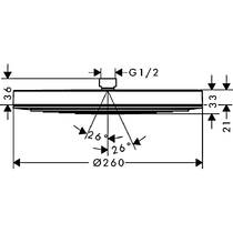 Верхній душ Hansgrohe Pulsify 260 1jet EcoSmart 24141000 хром, фото №3
