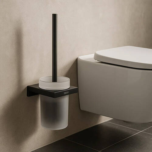 Щетка для унитаза Hansgrohe AddStoris 41752670 с держателем черный матовый, фото 4