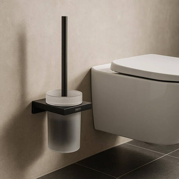 Щетка для унитаза Hansgrohe AddStoris 41752670 с держателем черный матовый, фото 4