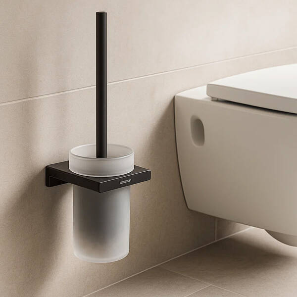 Щетка для унитаза Hansgrohe AddStoris 41752670 с держателем черный матовый, фото 1