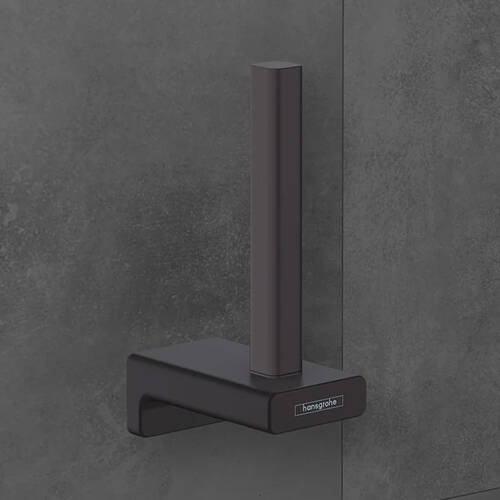 Тримач для туалетного паперу Hansgrohe AddStoris 41756670 без кришки, чорний матовий, фото 3