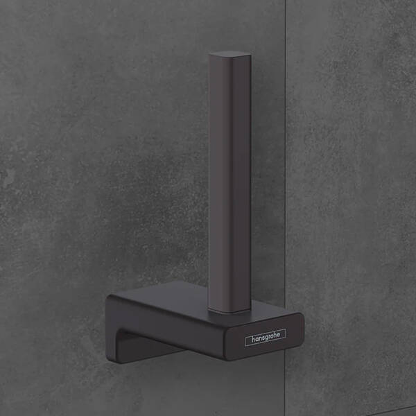 Тримач для туалетного паперу Hansgrohe AddStoris 41756670 без кришки, чорний матовий, фото 3