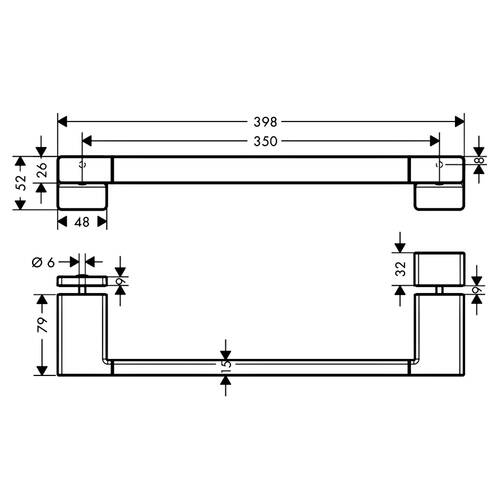 Тримач для рушників Hansgrohe AddStoris 41759670 чорний матовий, фото 2
