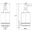 Дозатор для жидкого мыла Emco Round 4321 133 00 с держателем, черный матовый, фото 4