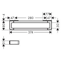 Поручень рейлинг Axor Universal Softsquare 42830330 30 см полированный черный хром, фото №2