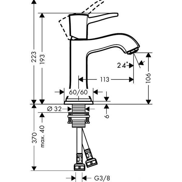 Смеситель для раковины Hansgrohe Metropol Classic 31301090 хром/золото, фото 2