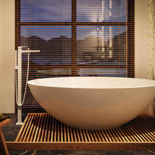 Смеситель для ванны Hansgrohe Metropol 32532700 напольный, белый матовый, фото 3