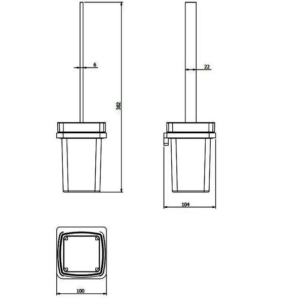 Щітка для унітазу Langberger Elegance 2132025A з тримачем хром/білий, фото 2