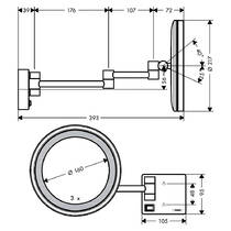 Косметическое зеркало Hansgrohe AddStoris 41790670 с LED подсветкой черный матовый, фото №2