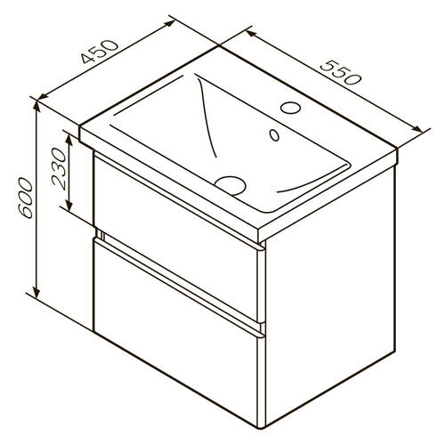 Тумба з раковиною AM.PM X-Joy M85 - FHX0552 - WC0552WG38 підвісна, 55 см, білий глянець, фото 7