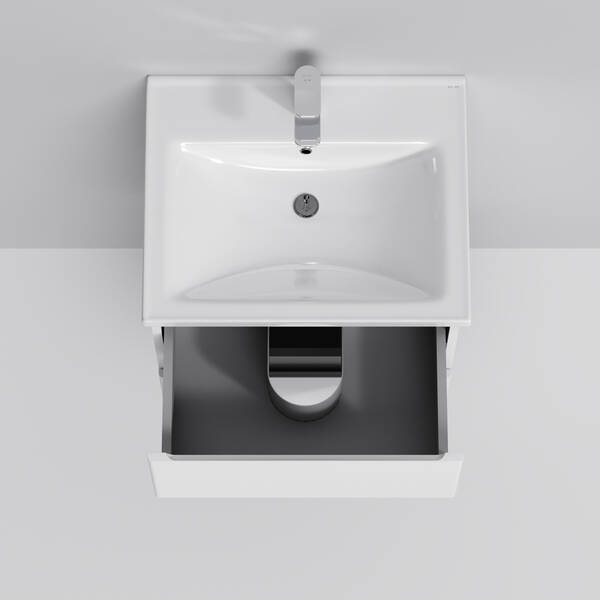 Тумба з раковиною AM.PM X-Joy M85 - FHX0552 - WC0552WG38 підвісна, 55 см, білий глянець, фото 3