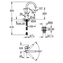 Змішувач для раковини Grohe Eurosmart Cosmopolitan 23933001 хром, фото №2