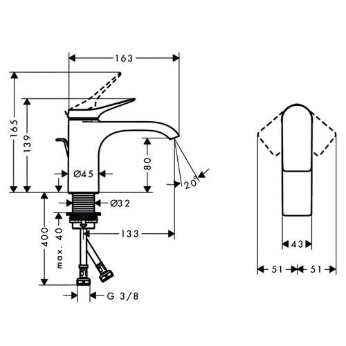Змішувач для раковини Hansgrohe Vivenis 75010670 чорний матовий, фото 2