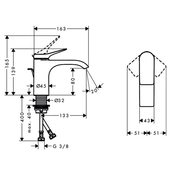 Змішувач для раковини Hansgrohe Vivenis 75010670 чорний матовий, фото 2