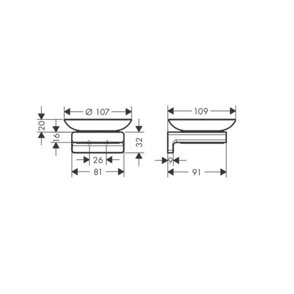 Мильниця Hansgrohe AddStoris 41746000 з тримачем, хром, фото 3
