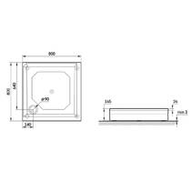 Поддон душевой PAA Classic KV 80 KDPCLKV80/00 ??80х80 см квадратный с панелью и ножками, белый, фото №2