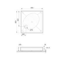 Душевой поддон из искусственного камня Paa ART KV 80 KDPARTKV80/00 ??80х80см квадратный глянец, фото №2
