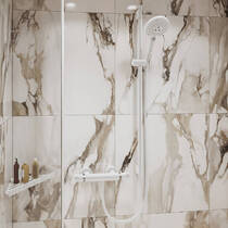 Змішувач для душу Hansgrohe Ecostat Comfort 13116700 з термостатом, білий матовий, фото №3