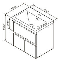 Тумба с раковиной AM.PM X-Joy M85-FHX0553-WC0553WG38 подвесная, 55 см, белый глянец, фото №2