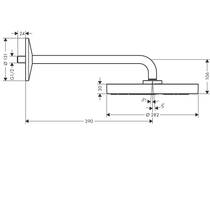 Верхний душ Axor One 48491000 с настенным держателем, фото №2