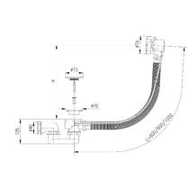 Сифон для ванны Devit 600471N 600 мм, фото №2