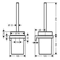 Щітка для унітазу Hansgrohe AddStoris 41752990 з тримачем, золото полірований, фото №2