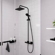 Душевая система Hansgrohe Vernis Shape Showerpipe 230 1jet 26286670 с термостатом черный матовый, фото №3
