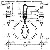 Смеситель для раковины Axor Montreux 16535140 бронза матовый, фото №2