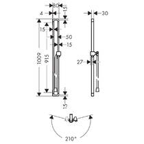 Душевая штанга 90 см Axor Citterio E 36736330 с держателем-слайдером и душевым шлангом 160 см, полированный черный хром, фото №2
