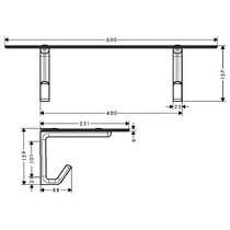 Полиця скляна Axor Universal Softsquare 42842300 60 см червоне золото полірований, фото №2