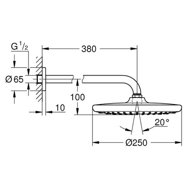Душова система прихованого монтажу Grohe Tempesta 250 UA26416SC3, фото 18