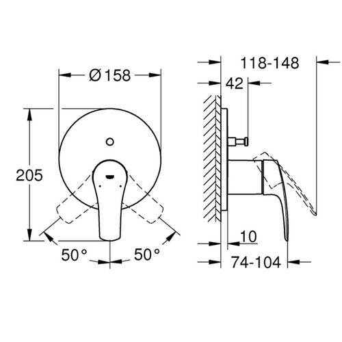 Душова система прихованого монтажу Grohe Tempesta 250 UA26416SC3, фото 14