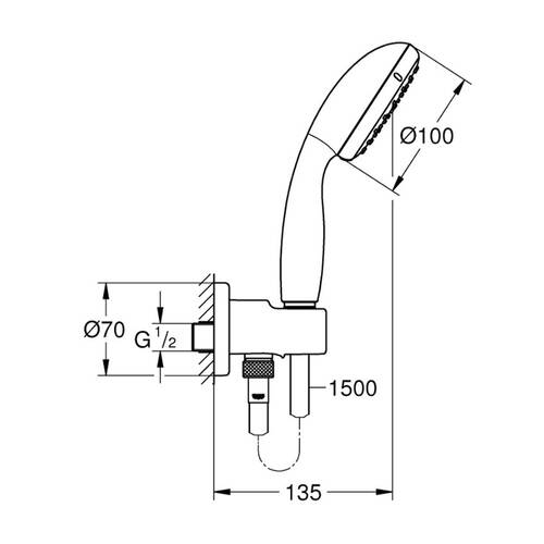 Душова система прихованого монтажу Grohe Tempesta 250 UA26416SC3, фото 12