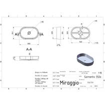 Раковина Miraggio Sorrento 55 см накладна, білий, покриття глянець, фото №7