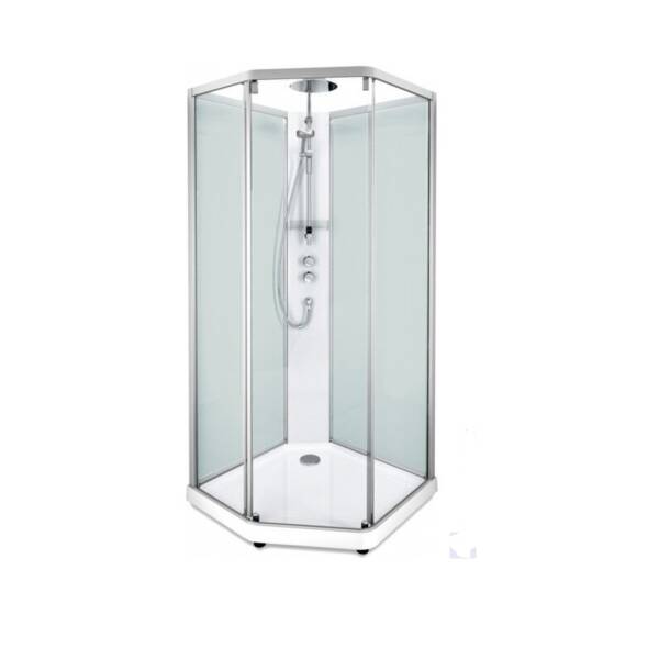 Душевая кабина IDO Showerama 10-5 Comfort 558.486.00.1 100х100 см профиль хром, прозрачное и матовое стекло, с поддоном, фото 1