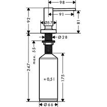 Дозатор для жидкого мыла Hansgrohe A51 40448800 сталь, фото №2
