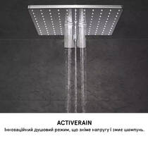 Верхній душ Grohe Rainshower SmartActive Cube 26479AL0 з кронштейном 430 мм, графіт, фото №6
