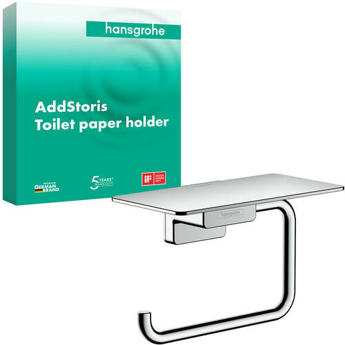Тримач туалетного паперу з полицею Hansgrohe 41772000 хром, фото 2