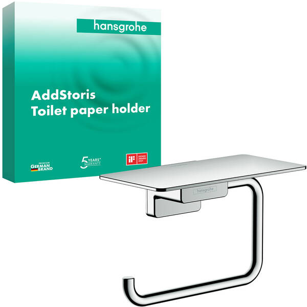 Тримач туалетного паперу з полицею Hansgrohe 41772000 хром, фото 2