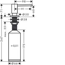 Дозатор для жидкого мыла Hansgrohe 40438670 A41 встроенный черный матовый., фото №2