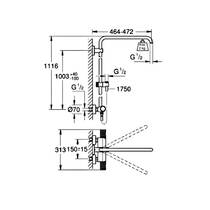 Душевая система Grohe Euphoria 26241001 с термостатом без ручного и верхнего душа, хром, фото №2