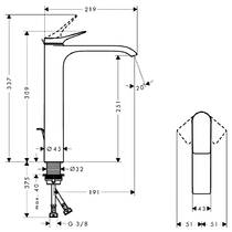 Смеситель для раковины Hansgrohe Vivenis 75040000 хром, фото №2