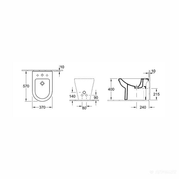 Біде підлогове Villeroy&Boch Architectura 54740001, фото 2