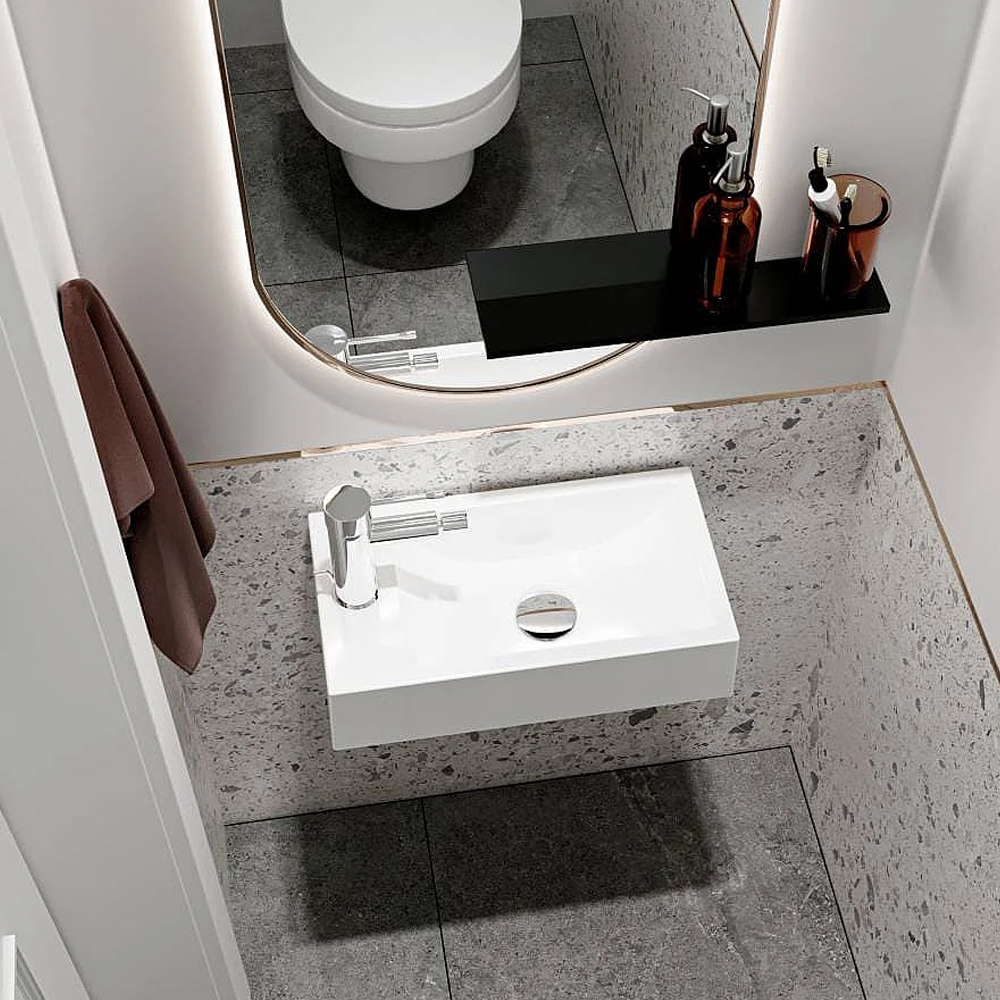 Раковина Faro R 408х227, колір білий, покриття глянець (1 сорт)