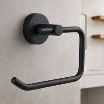 Тримач для туалетного паперу Аква Родос Gloria Black 8116 без кришки чорний мат, фото №1