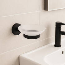 Мыльница Аква Родос Gloria 8122 с держателем черный матовый, фото №4