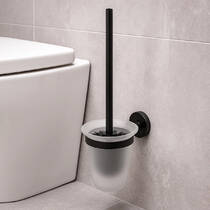 Щітка для унітаза Аква Родос Gloria 8129 скло, чорна матова, фото №4