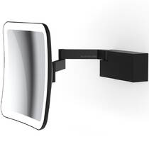 Косметическое зеркало Decor Walther Brick Vision S 0123260 с увеличением х5 и подсветкой, черный матовый, фото №1