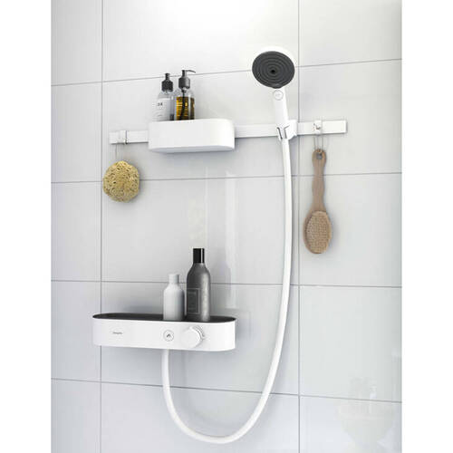 Контейнер для зберігання аксесуарів Hansgrohe WallStoris 27912700 глибокий, білий матовий, фото 3