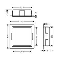 Настенная ниша Hansgrohe XtraStoris Individual 56098340 с дизайнерской рамкой 30х30х10 см, черный хром матовый, фото №2